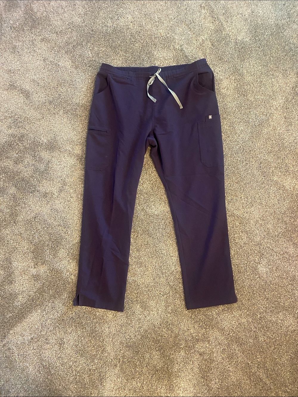 Figs Straight-Leg Scrub Pants in purple with Contrast Drawstring